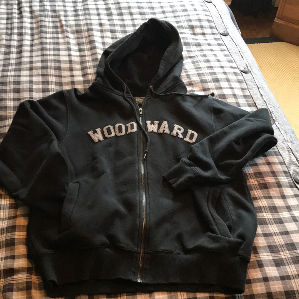 Woodward hoodie zipper black mens medium